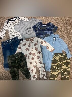Baby Boy Bundle Camouflage Denim Football Size 6/9 months